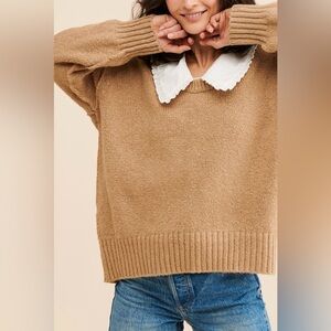 Free People Brookside Tunic Sweater in Desert Camel